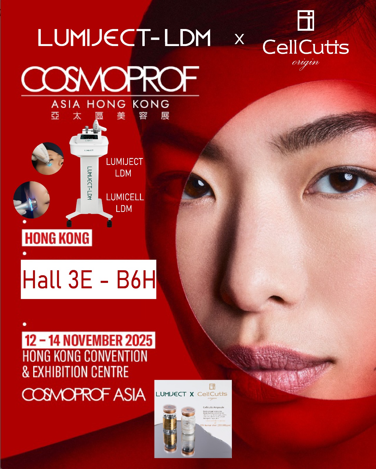 LUMIJECT-LDM ve CellCutis Origin Cosmoprof Asia Hong Kong 2025 resmî etkinlik afişi